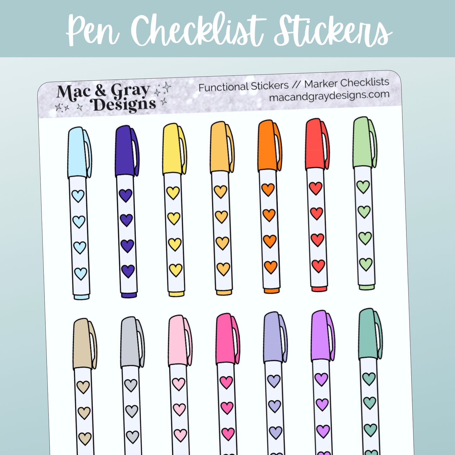 Pen Marker Checklists // Functional Planner Stickers