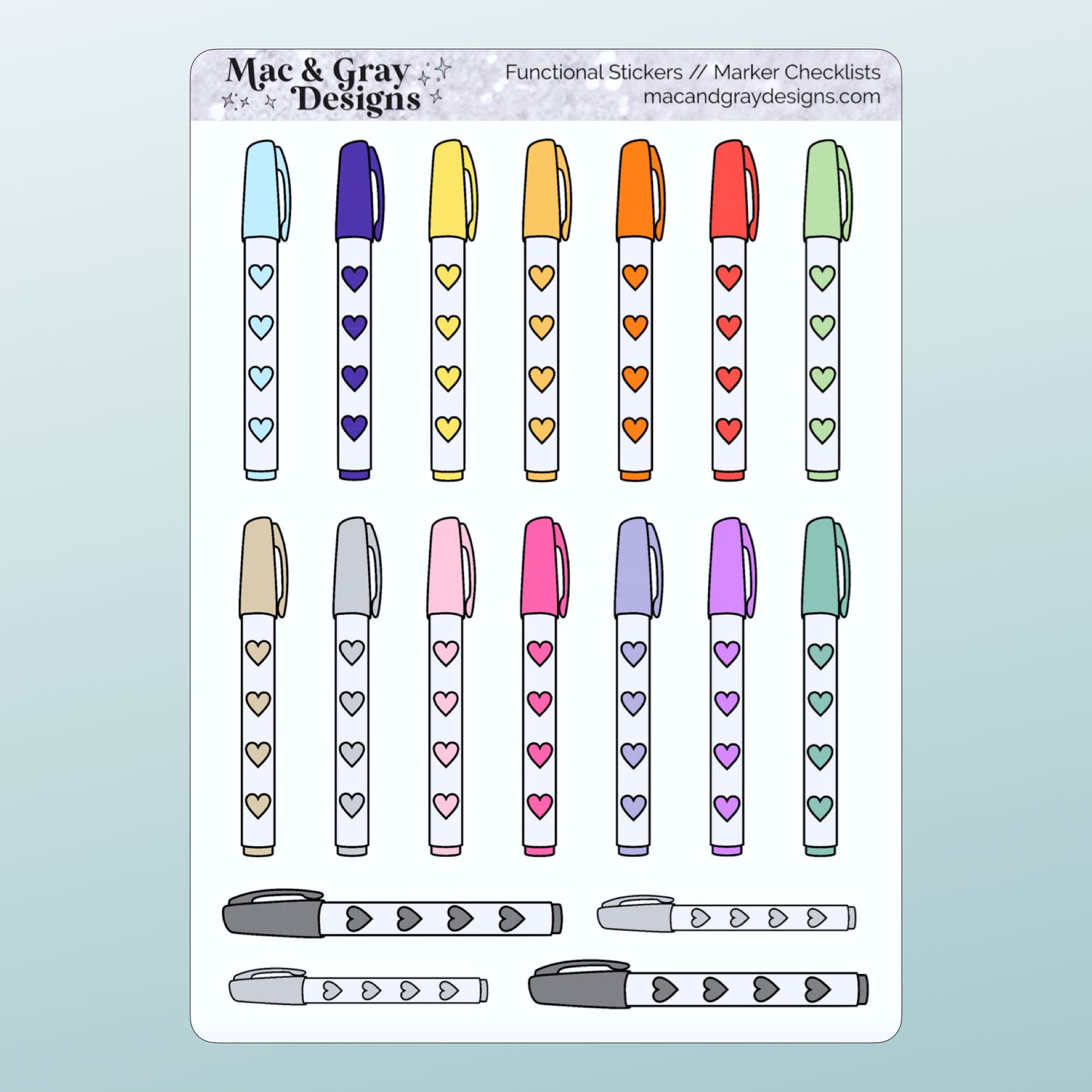 Pen Marker Checklists // Functional Planner Stickers