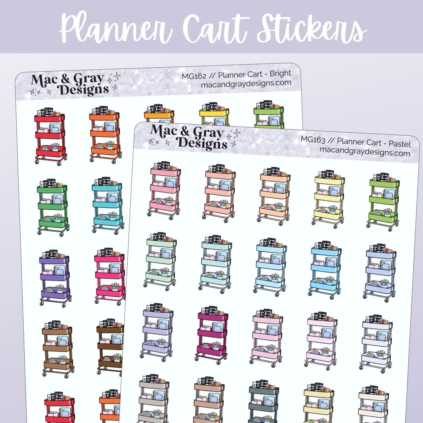 Planner Cart Stickers // Functional Stickers