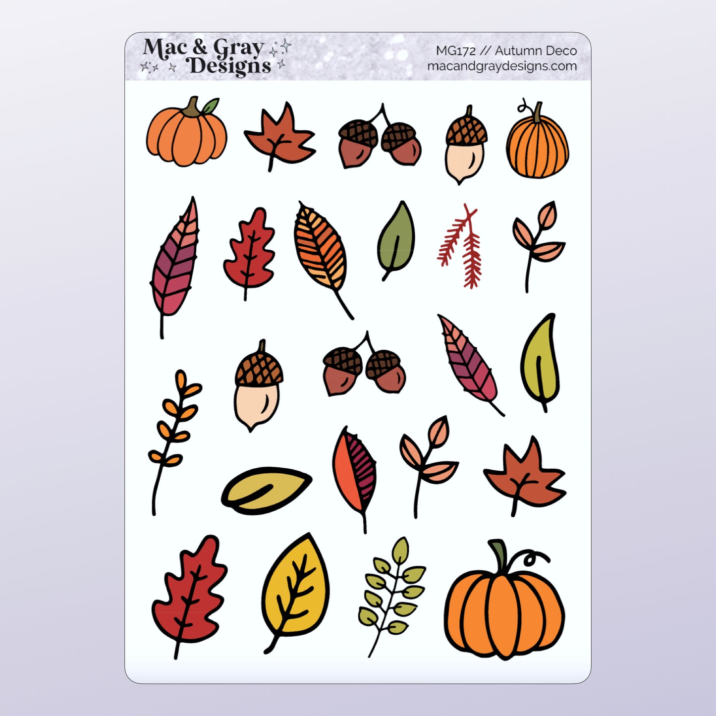 Seasonal Deco Stickers // Decorative Planner Stickers