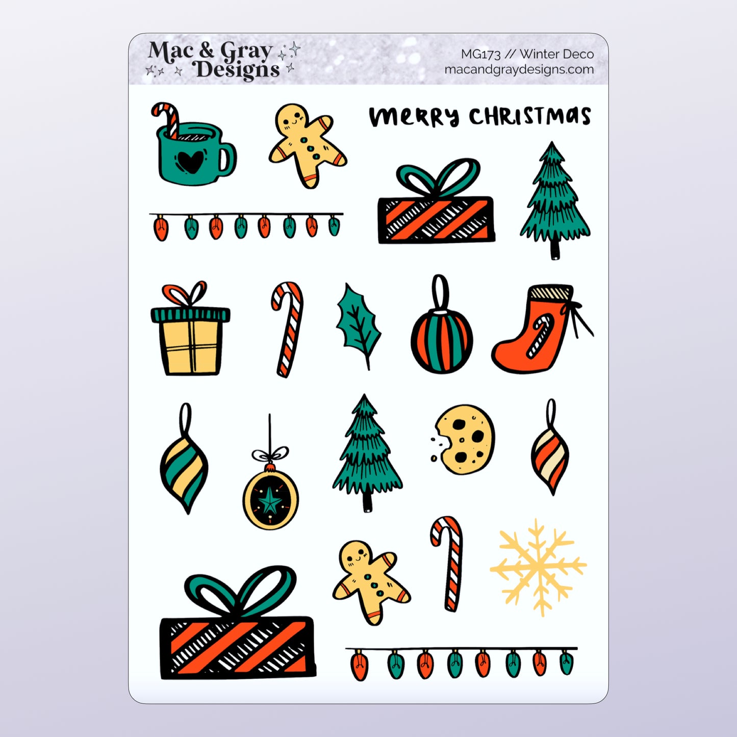 Seasonal Deco Stickers // Decorative Planner Stickers