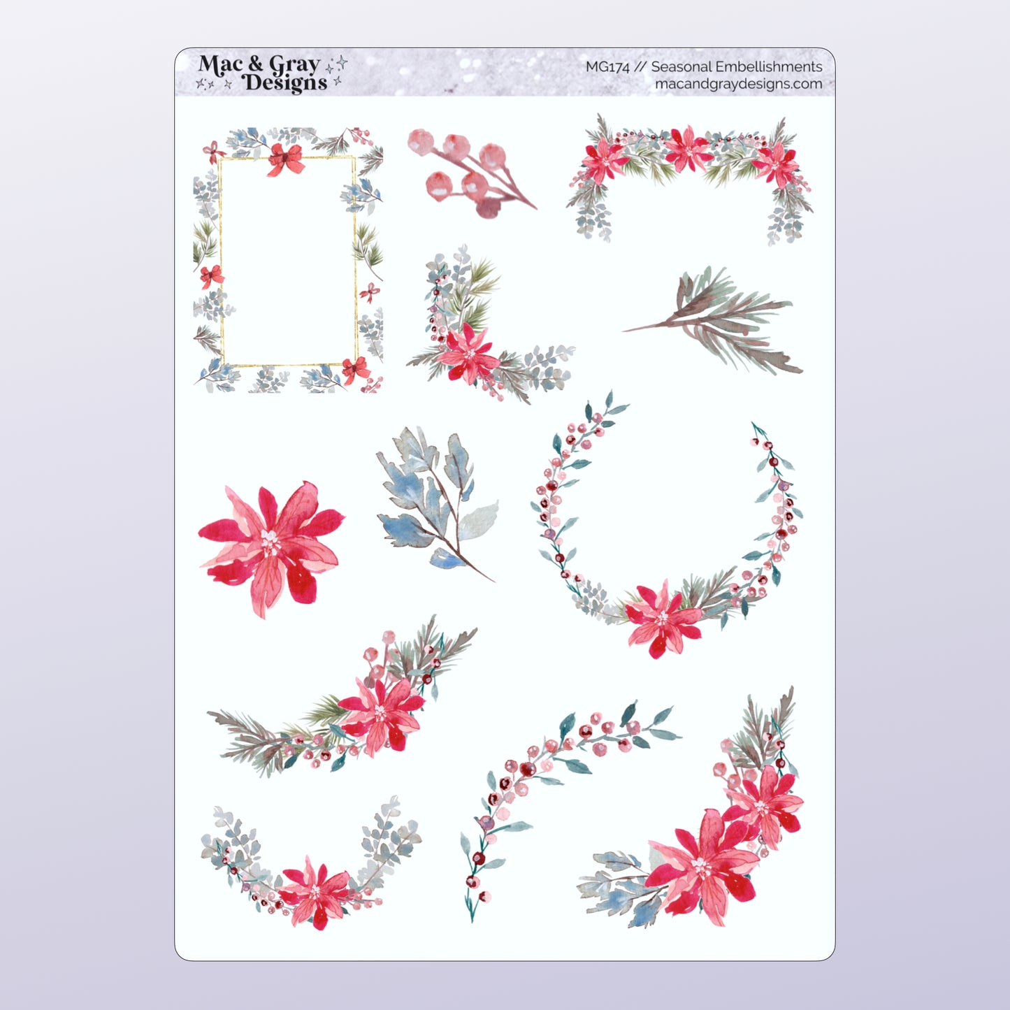 Seasonal Embellishments // Deco & Scrapbooking Stickers