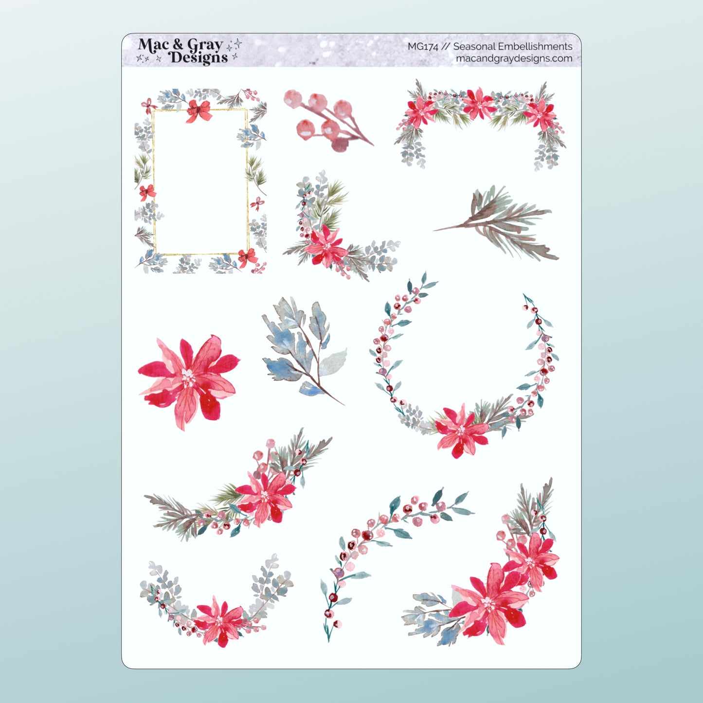 Seasonal Embellishments // Deco & Scrapbooking Stickers