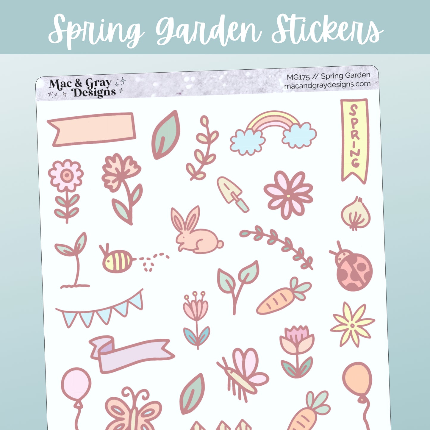 Spring Garden Doodles // Deco Stickers