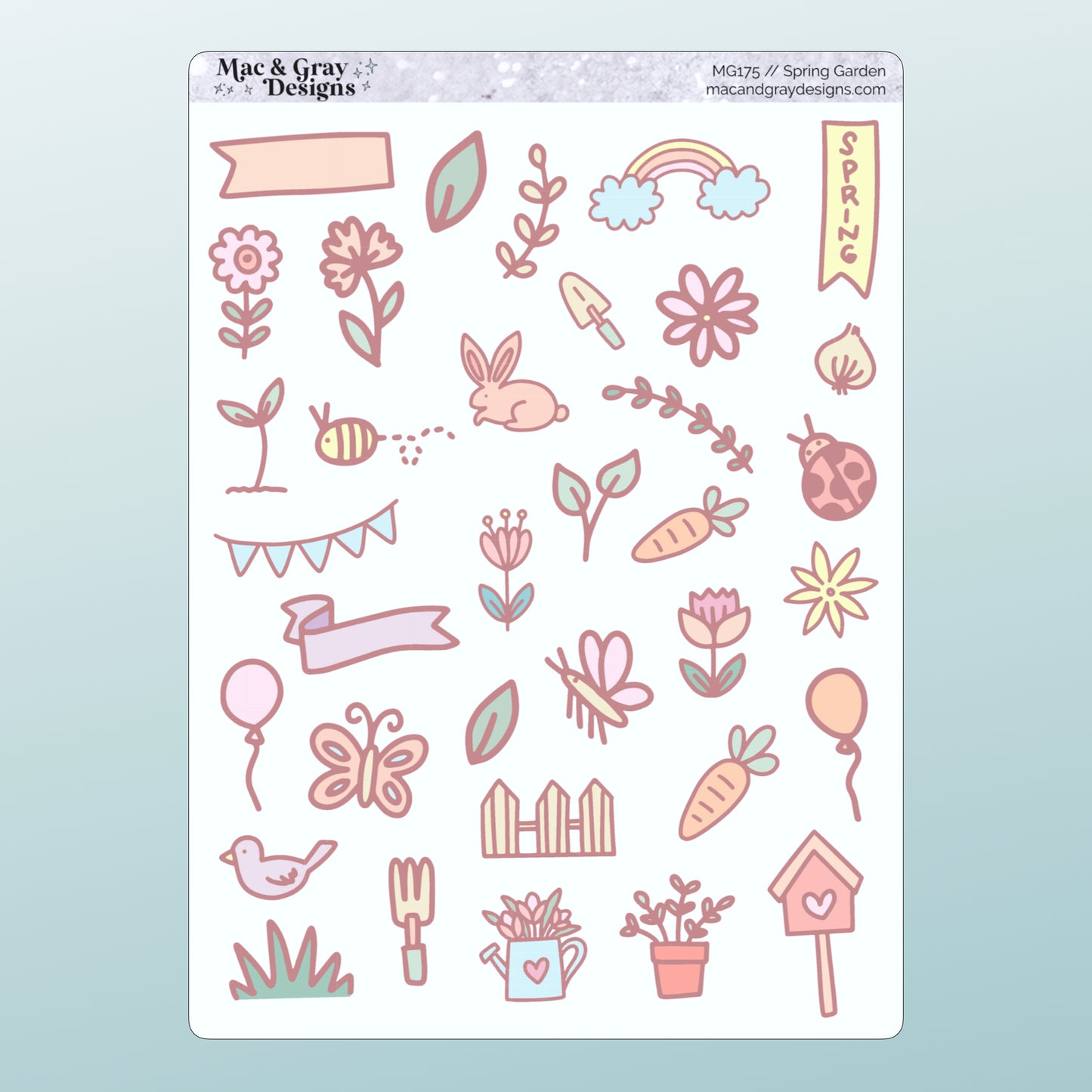 Spring Garden Doodles // Deco Stickers