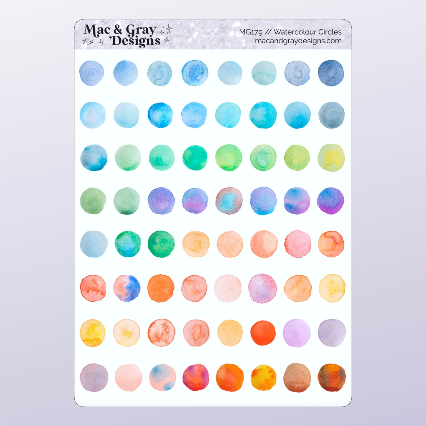 Watercolour Circles // Deco & Journalling Stickers