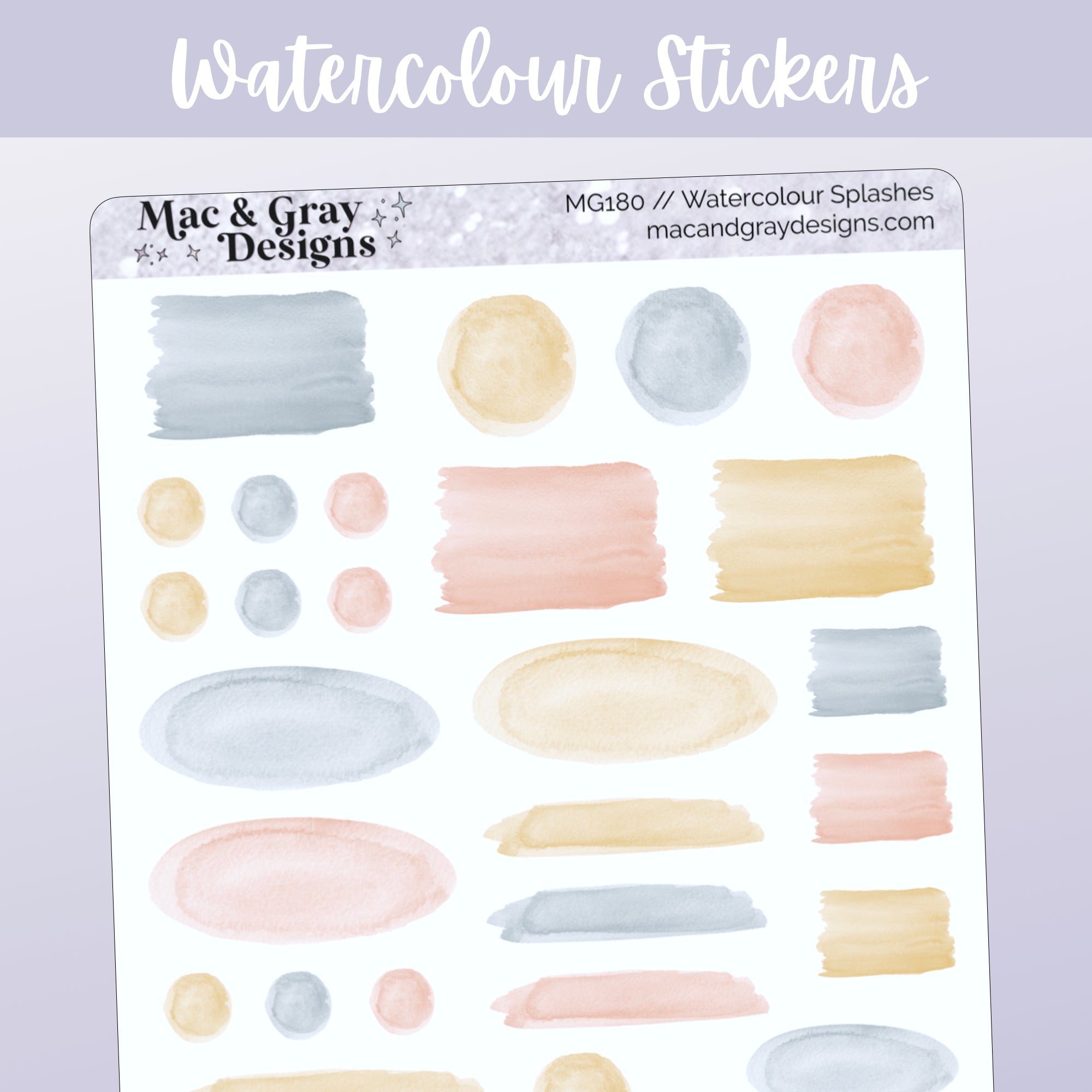 Watercolour Splash Stickers // Functional Planner Stickers Journalling ...