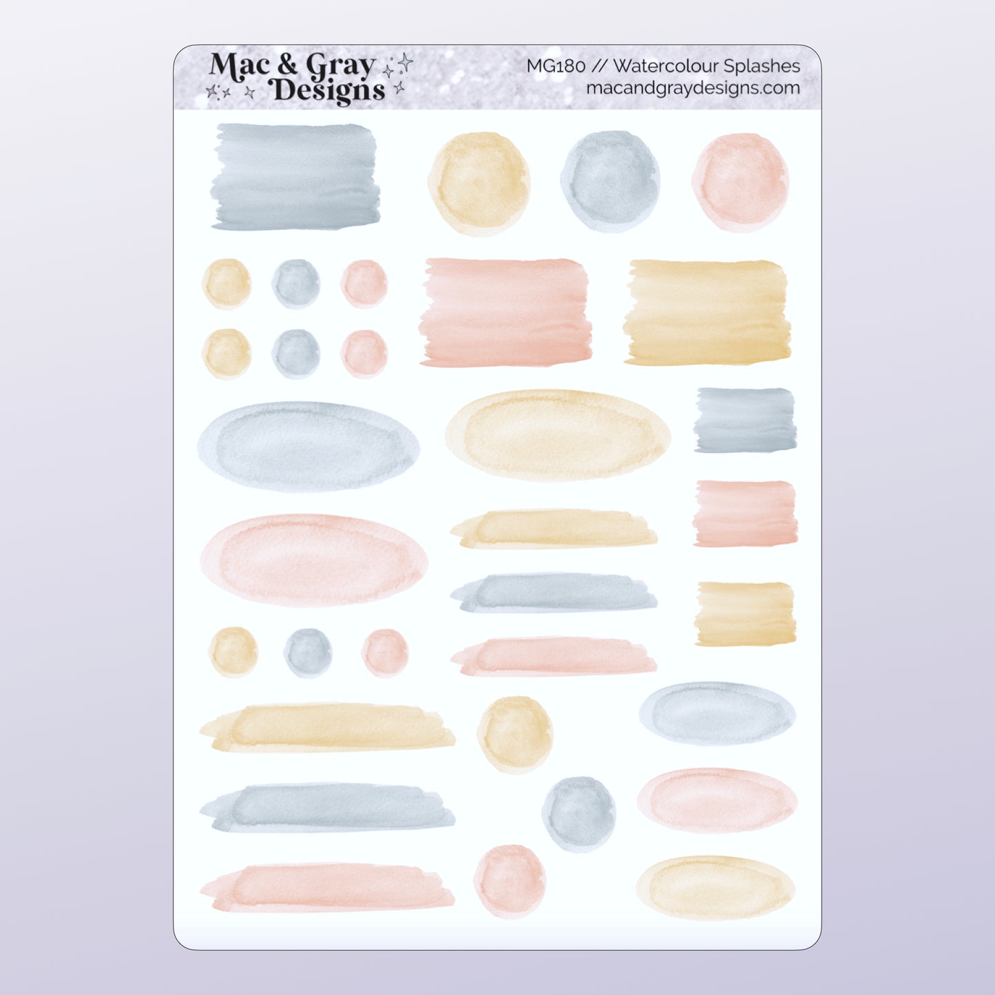 Watercolour Paint Splash Stickers // Deco & Journalling Stickers