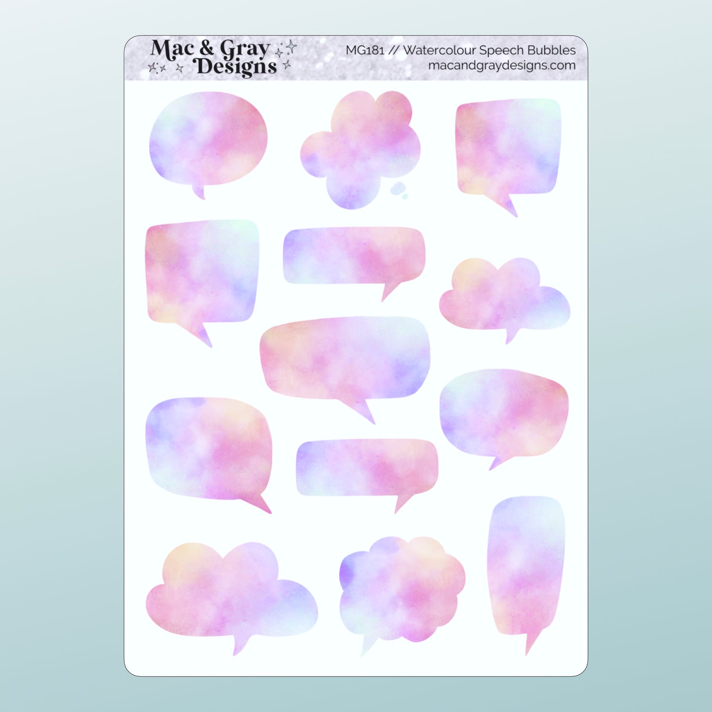 Watercolour Speech Bubbles // Deco & Journalling Stickers