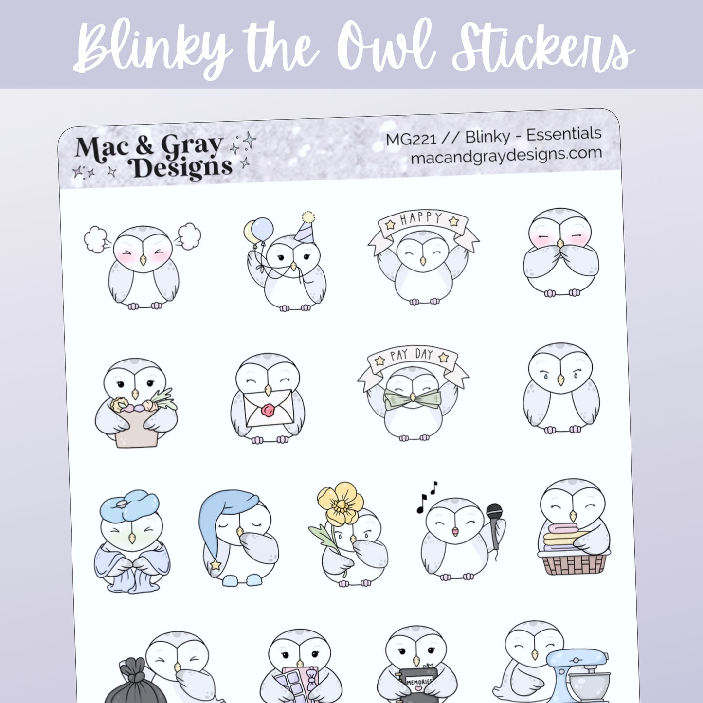 Planning Essentials // Blinky the Owl Character Stickers