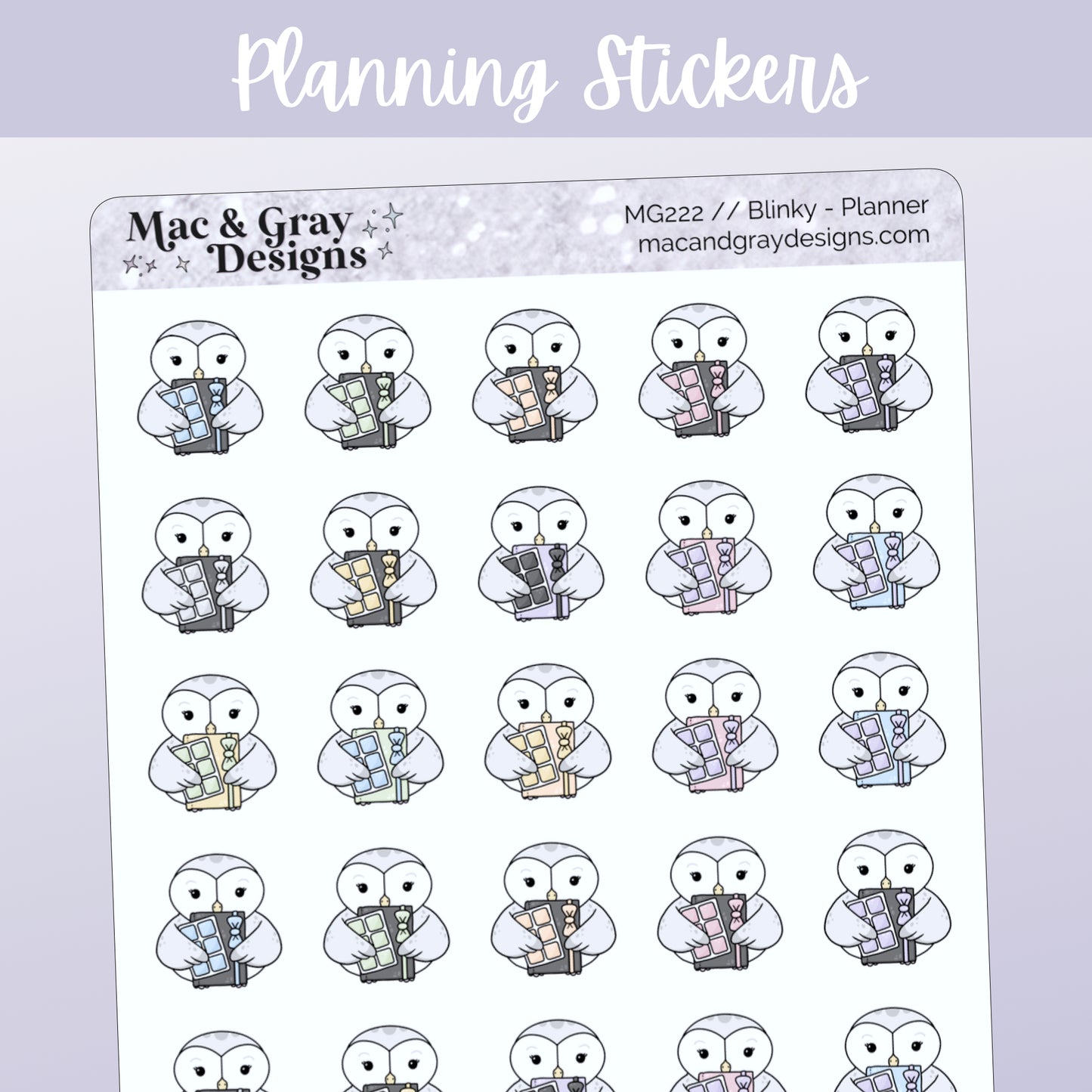 Planner Stickers // Blinky the Owl Character Stickers