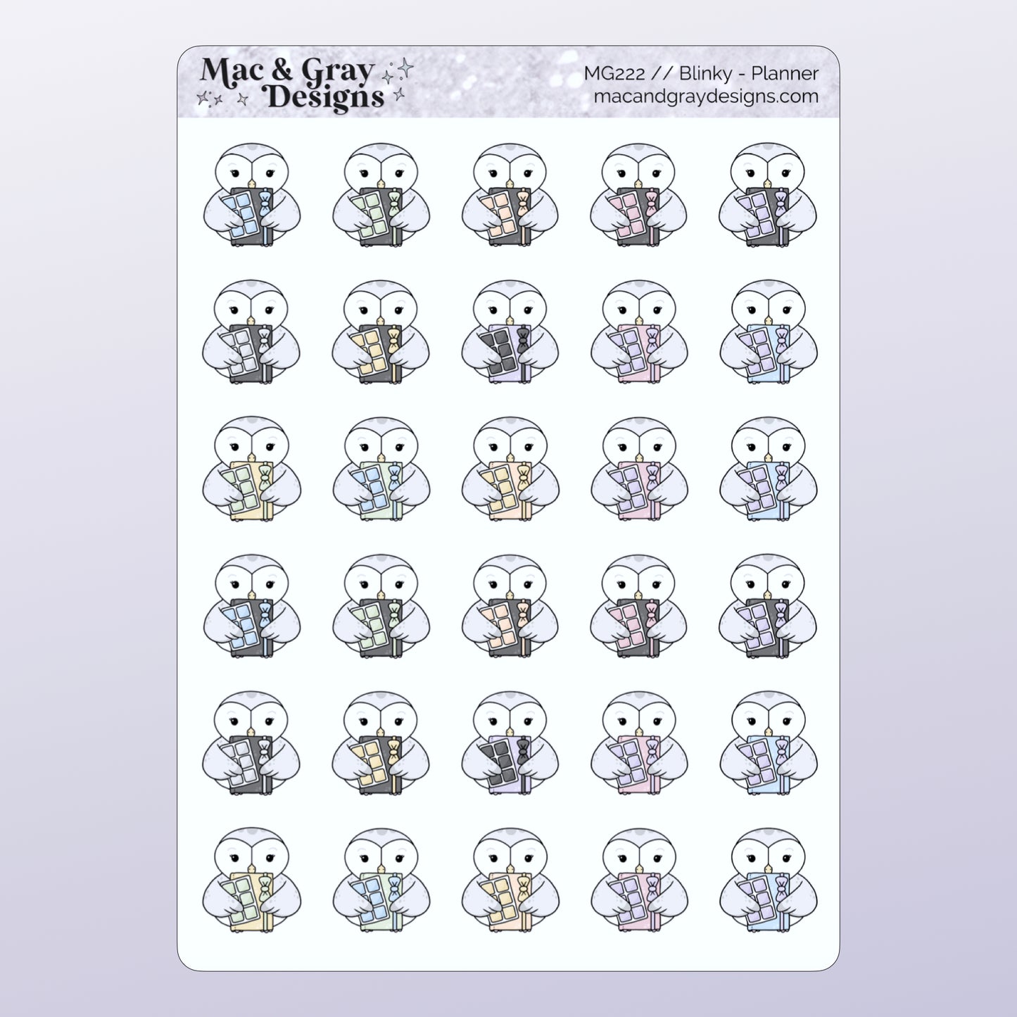 Planner Stickers // Blinky the Owl Character Stickers