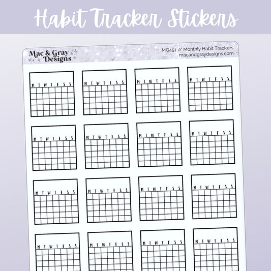 Monthly Habit Trackers | Planner Sticker Essentials