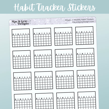 Monthly Habit Trackers | Planner Sticker Essentials