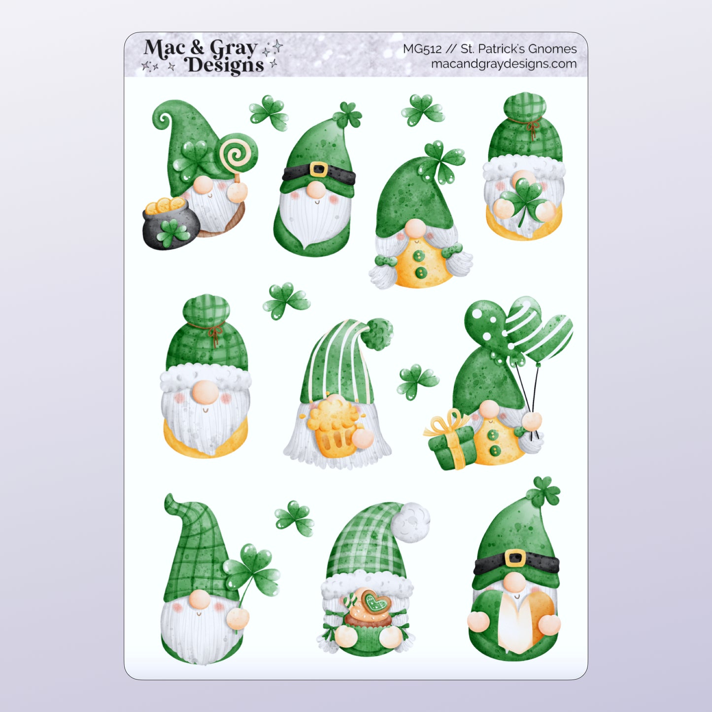 St. Patrick's Day Gnome Stickers