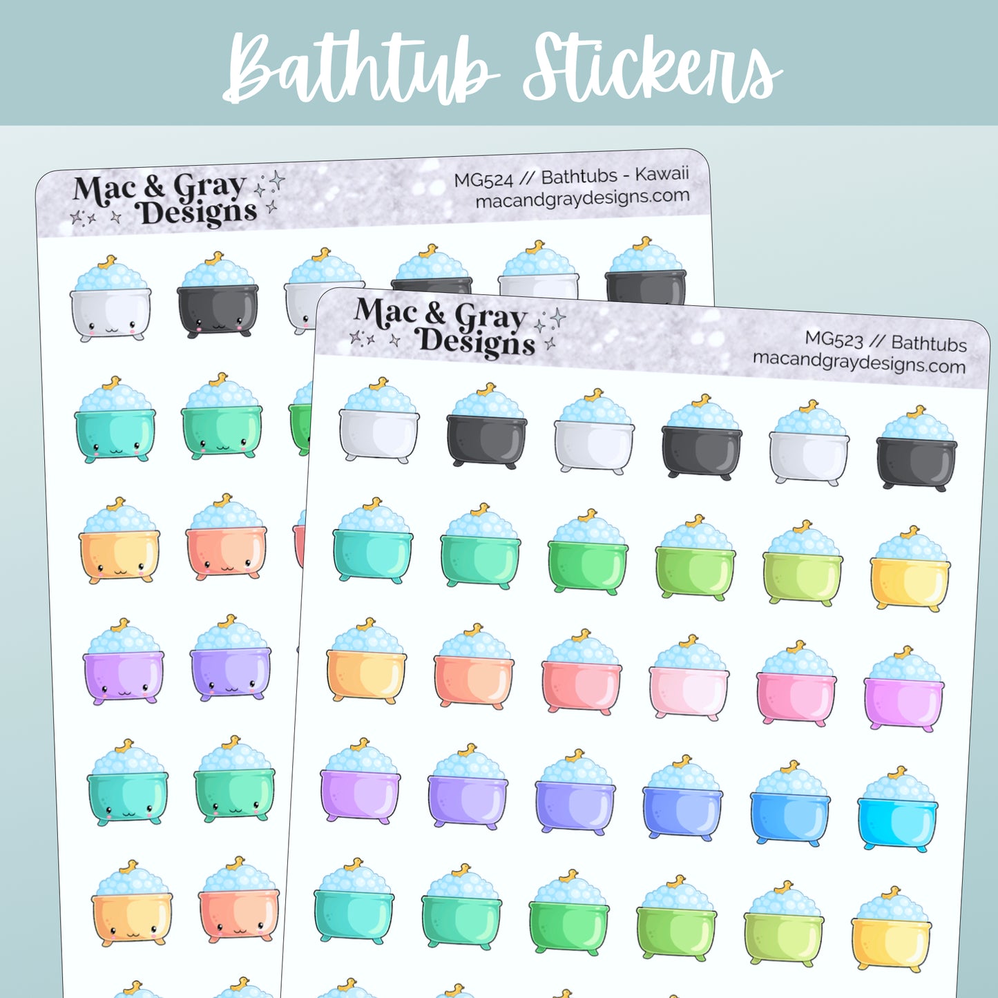 Bathtubs // Rainbow Functional Stickers