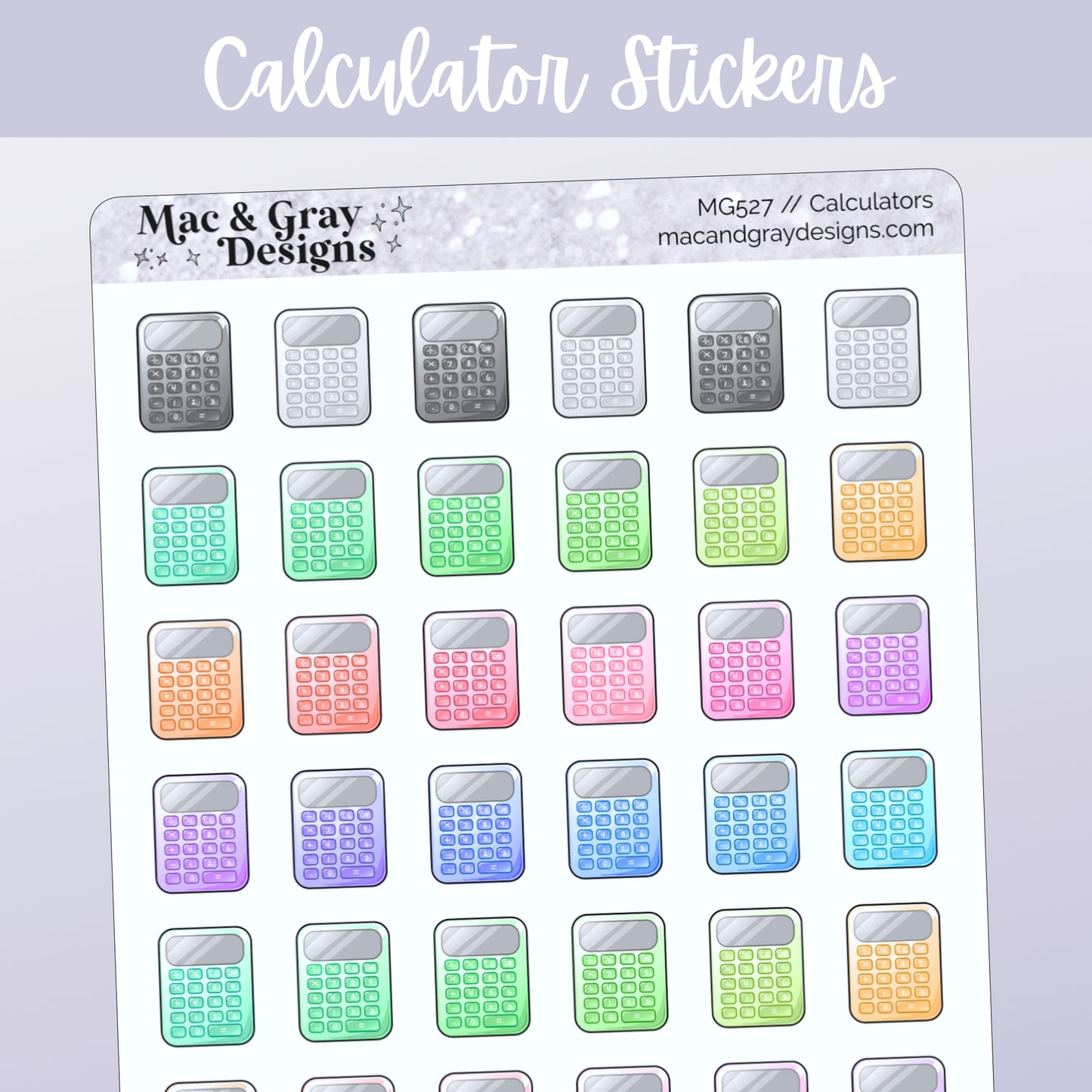 Calculators // Rainbow Functional Stickers