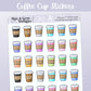 Coffee Cups // Rainbow Functional Stickers