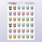 Coffee Cups // Rainbow Functional Stickers