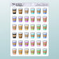 Coffee Cups // Rainbow Functional Stickers