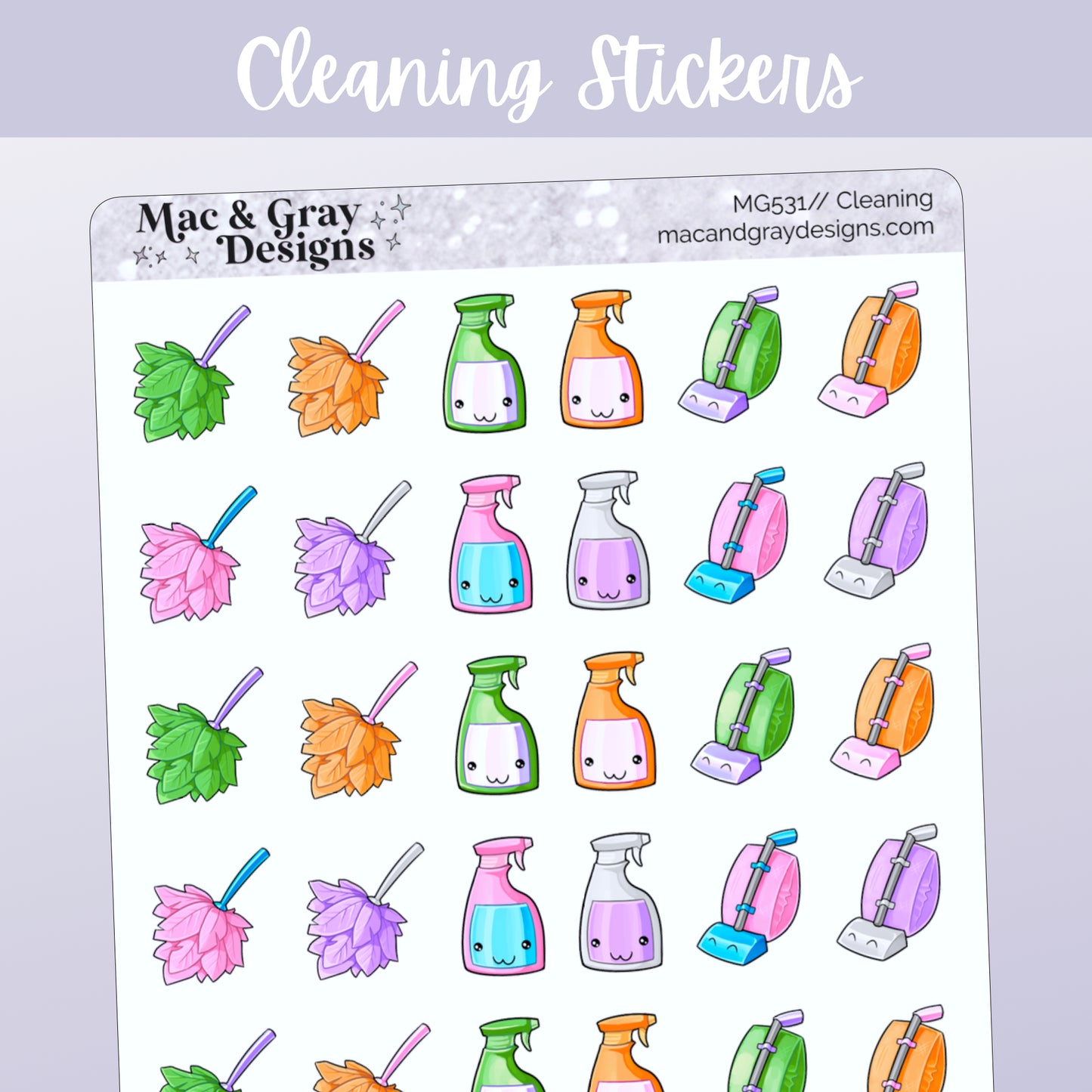 Cleaning // Rainbow Functional Stickers