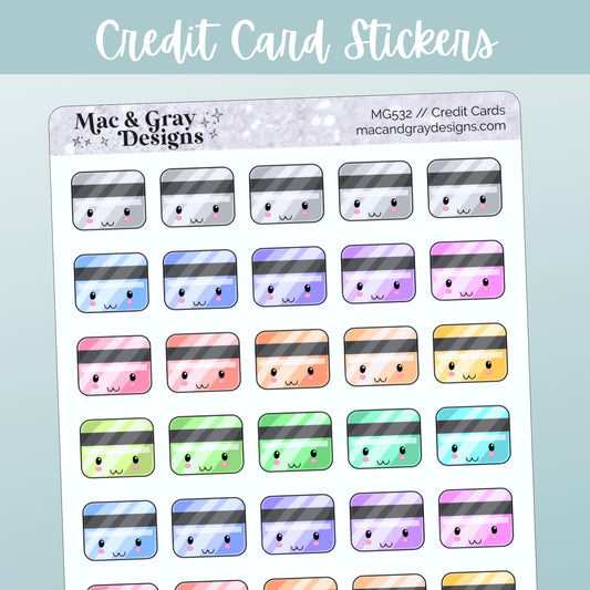 Credit Cards // Rainbow Functional Stickers