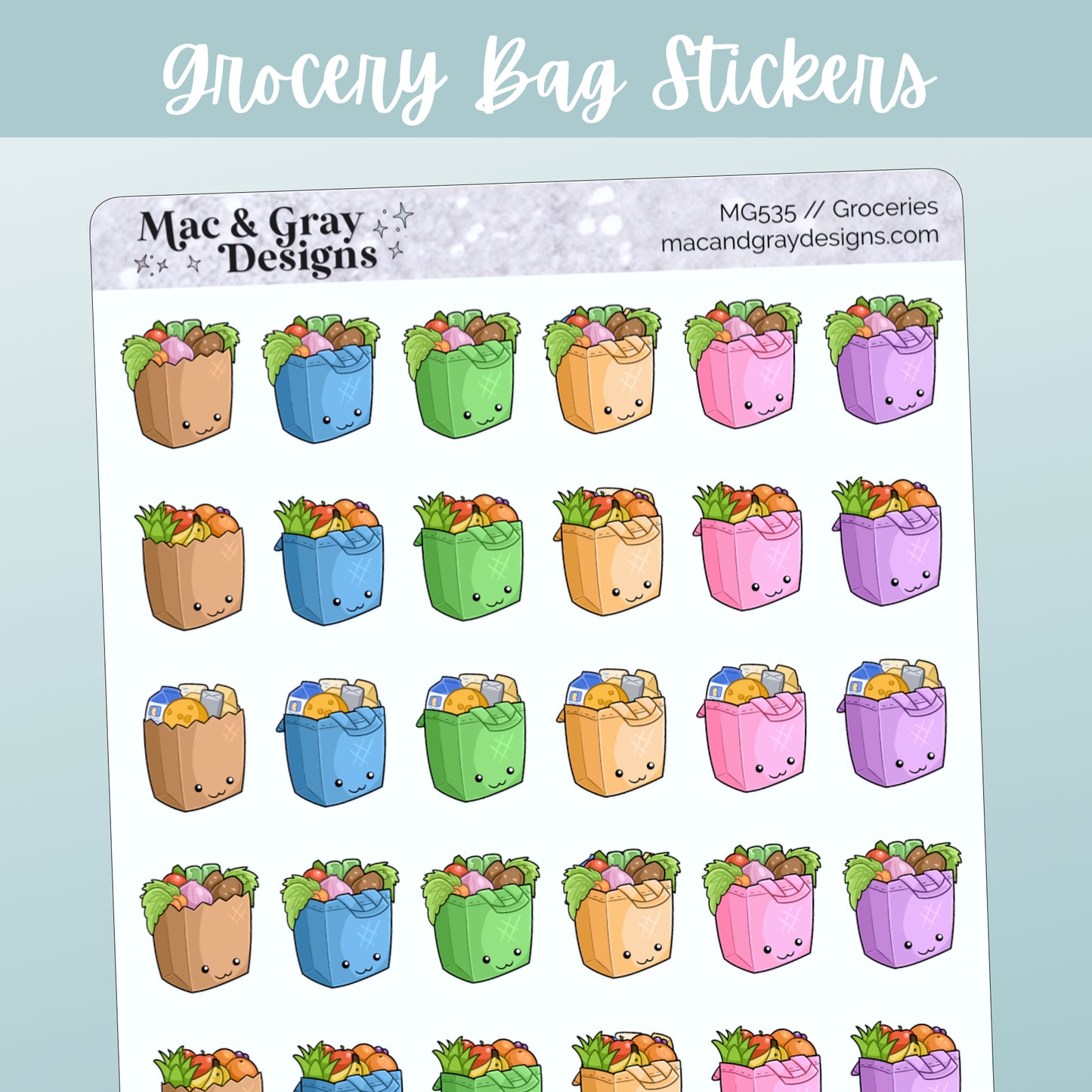 Groceries // Rainbow Functional Stickers