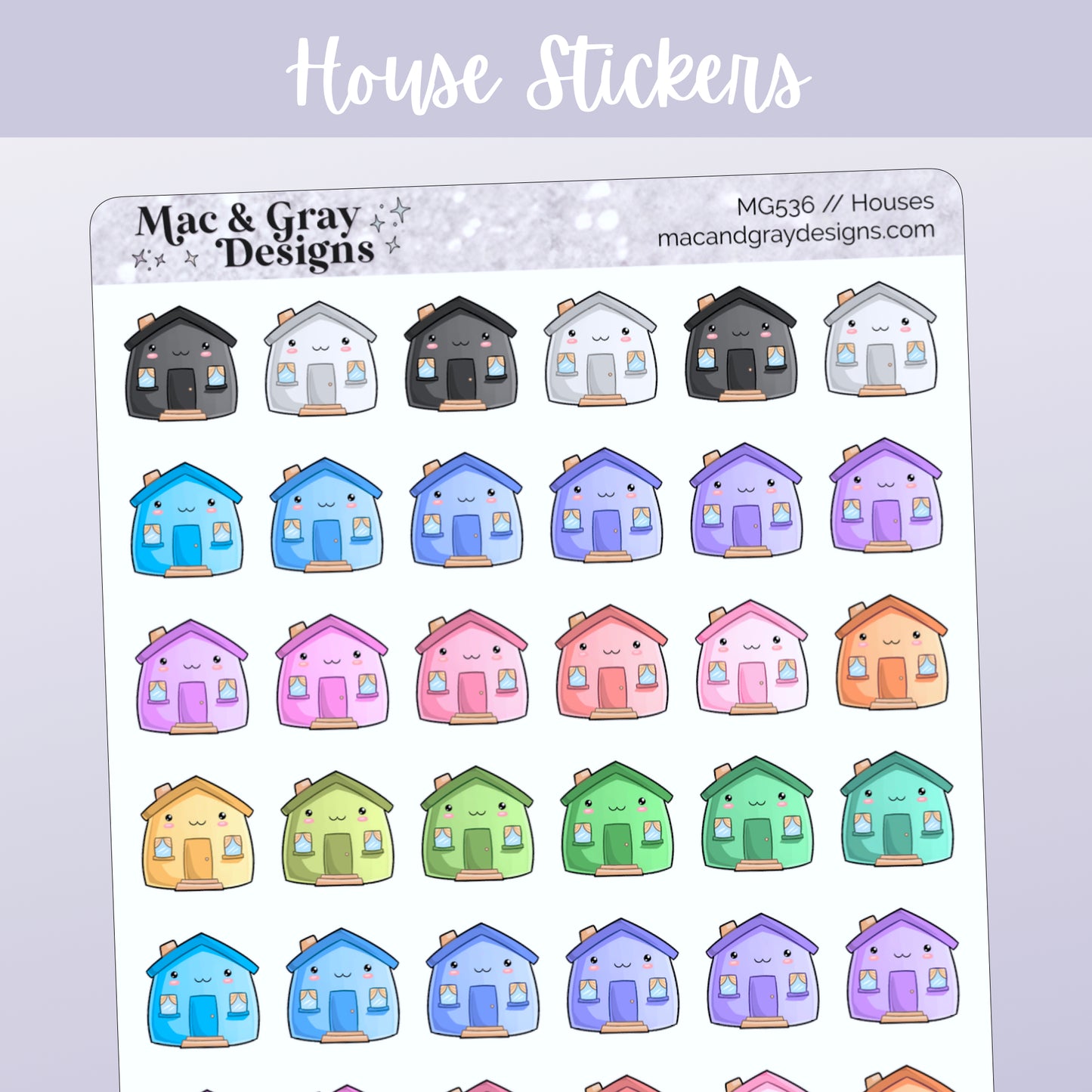 Houses // Rainbow Functional Stickers