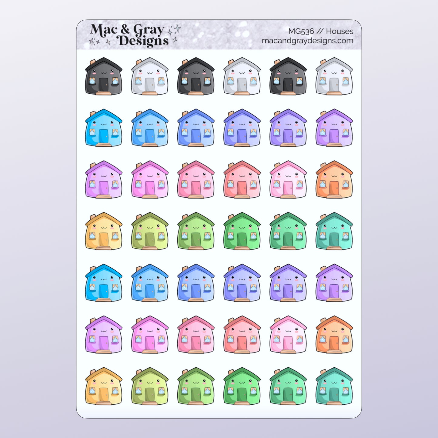 Houses // Rainbow Functional Stickers