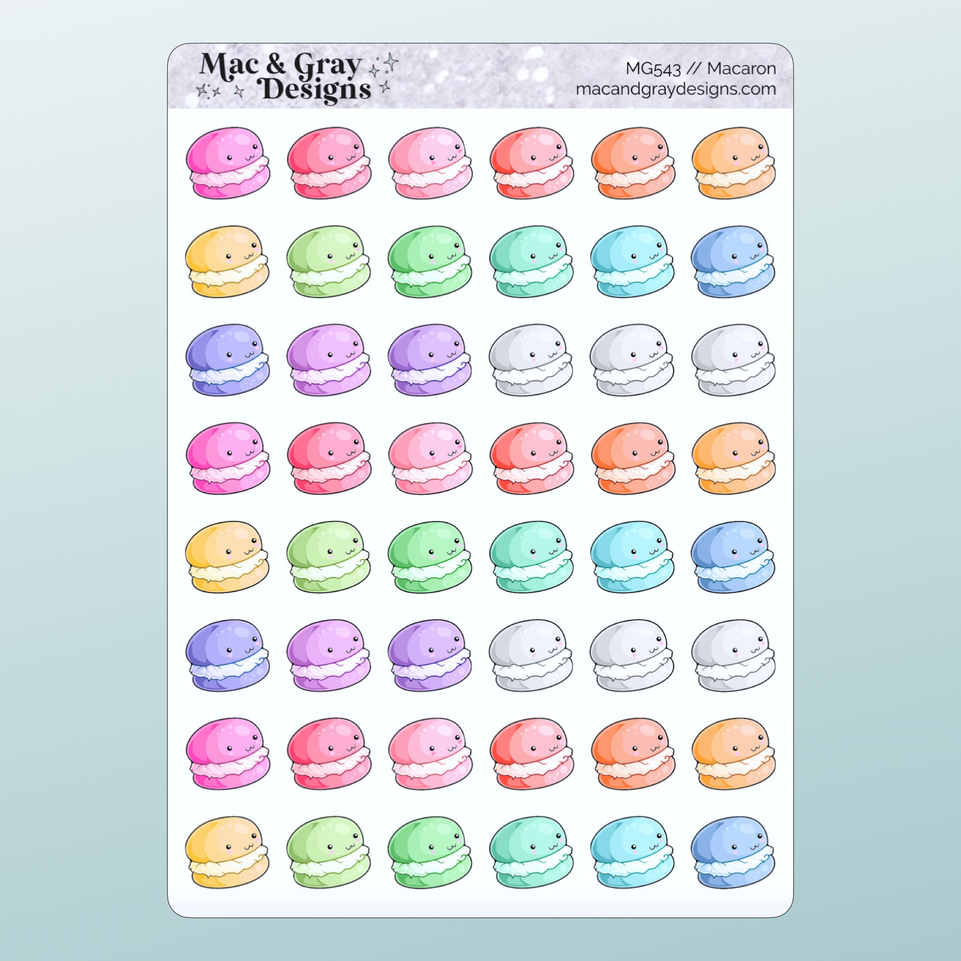 Macarons // Rainbow Functional Stickers for Planners & Journals ...