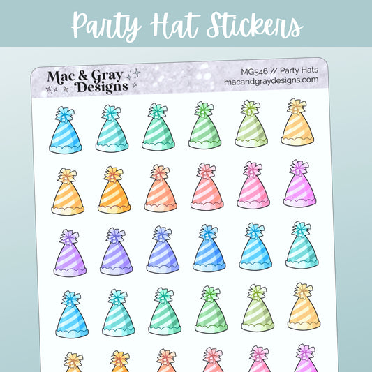 Party Hats // Rainbow Functional Stickers