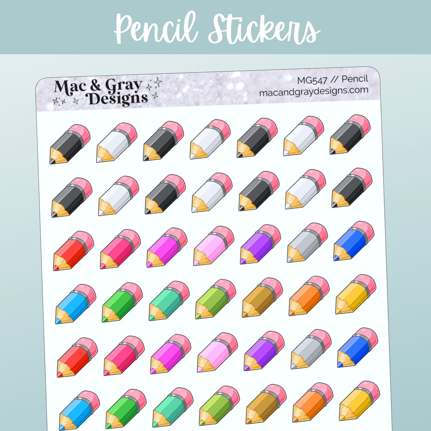 Pencils // Rainbow Functional Stickers