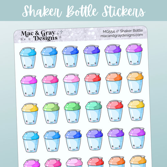 Shaker Bottle // Rainbow Functional Stickers