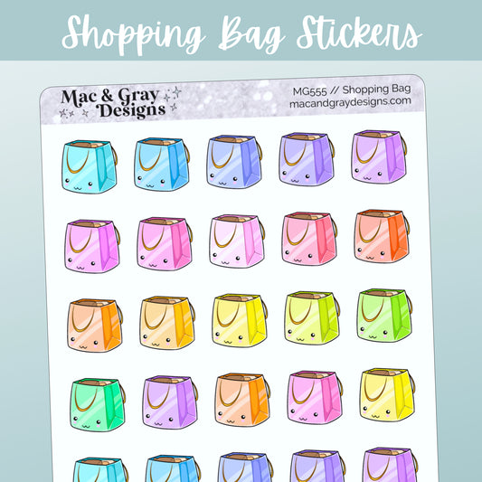 Shopping Bags // Rainbow Functional Stickers