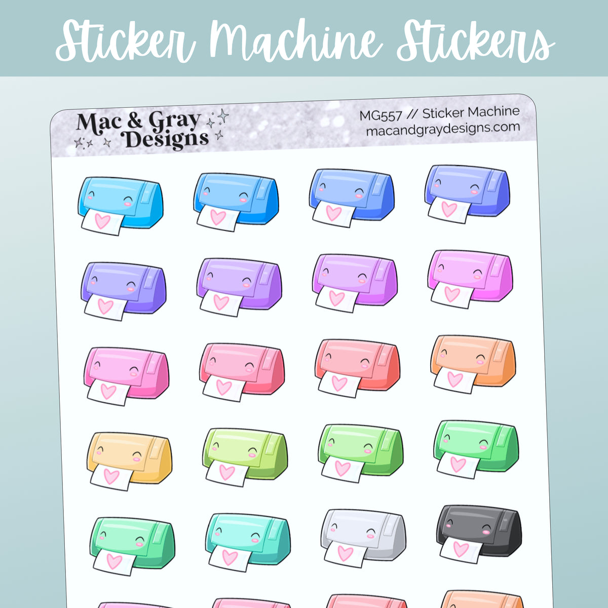 Machine Shop Stickers Sticker Machine // Rainbow Functional Stickers for Planners & Journals ...