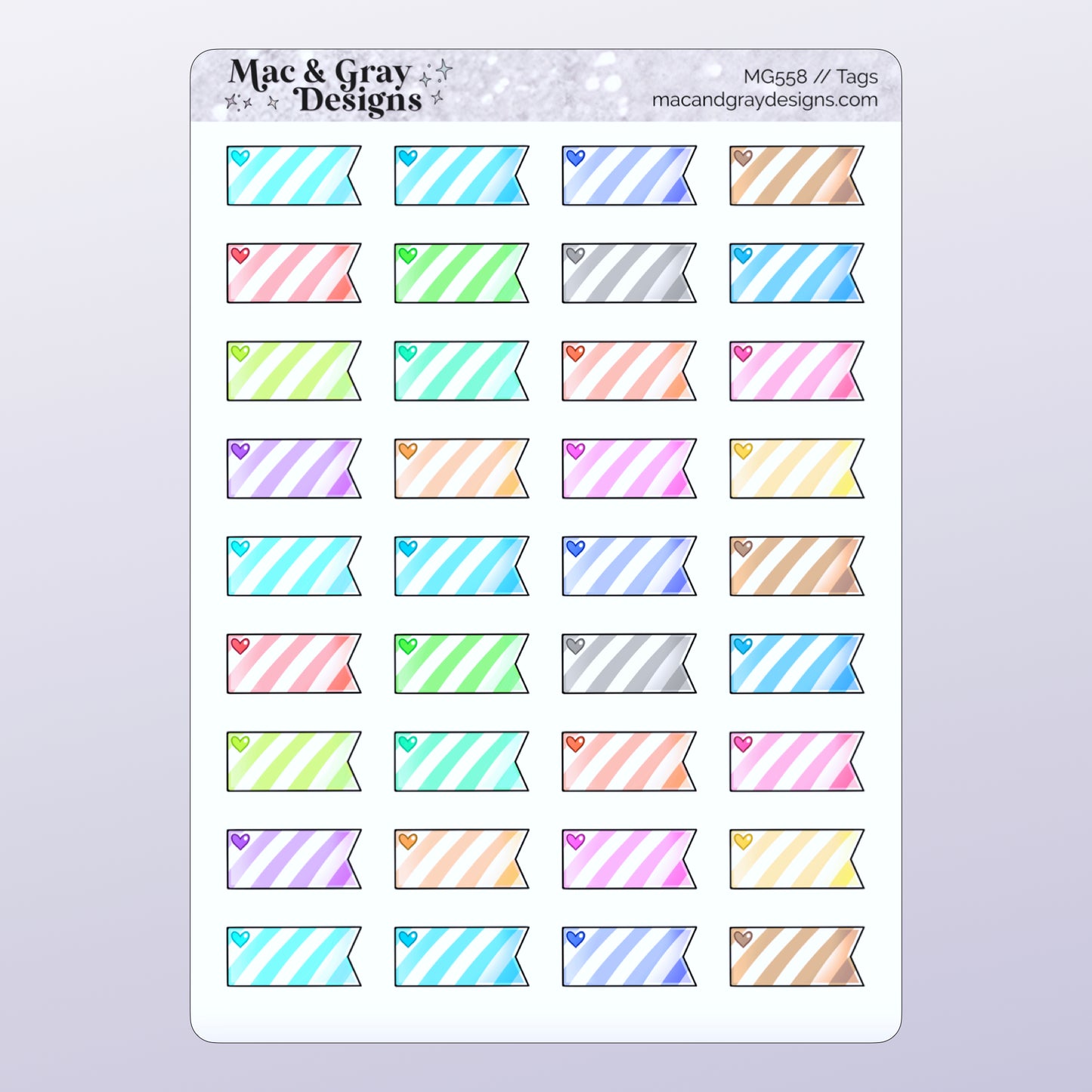 Colourful Tags // Rainbow Functional Stickers