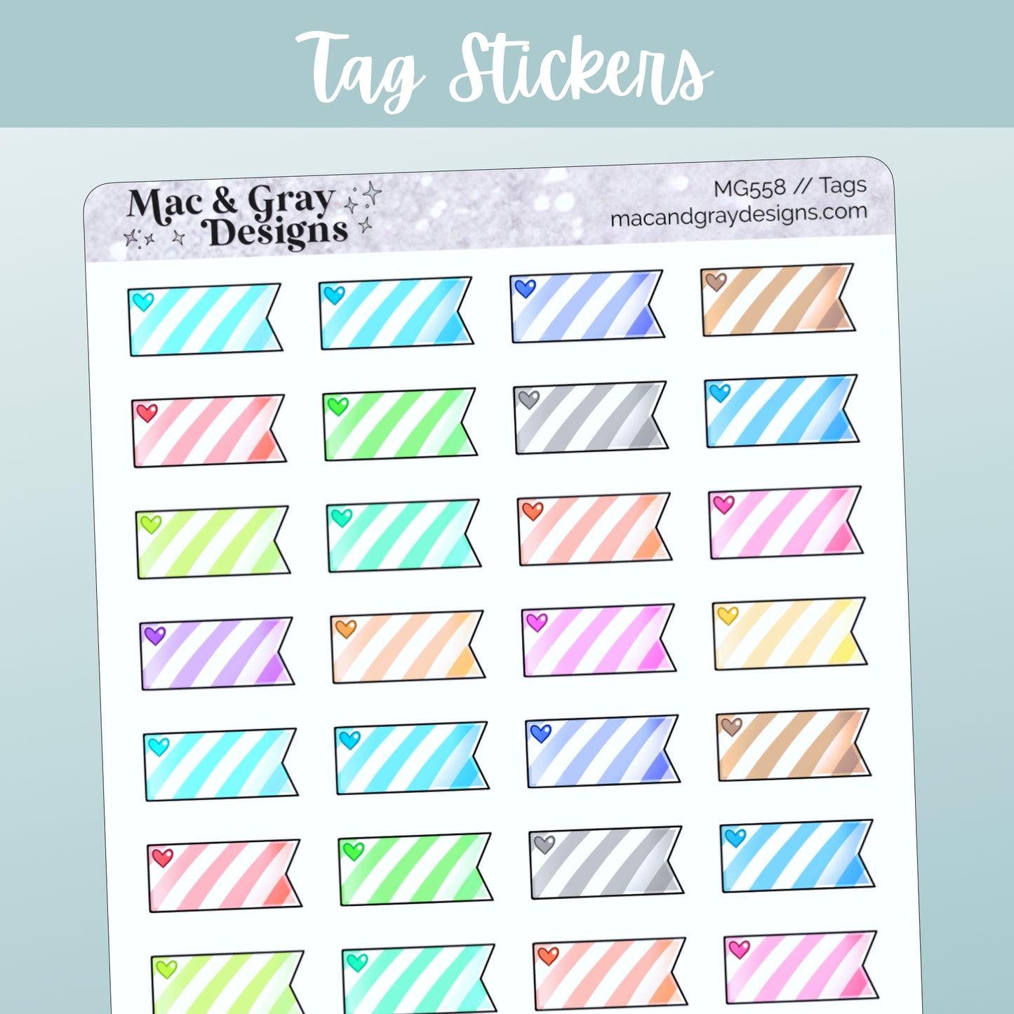 Colourful Tags // Rainbow Functional Stickers