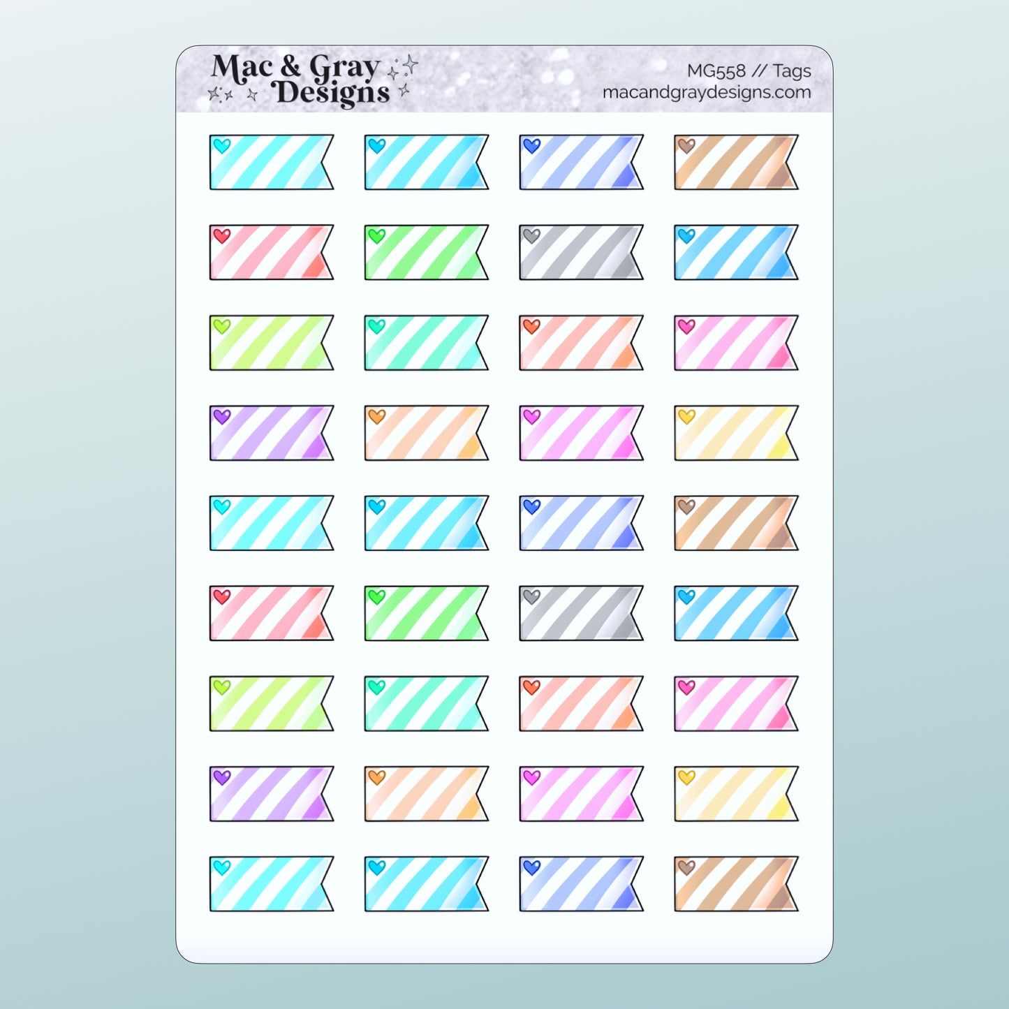 Colourful Tags // Rainbow Functional Stickers