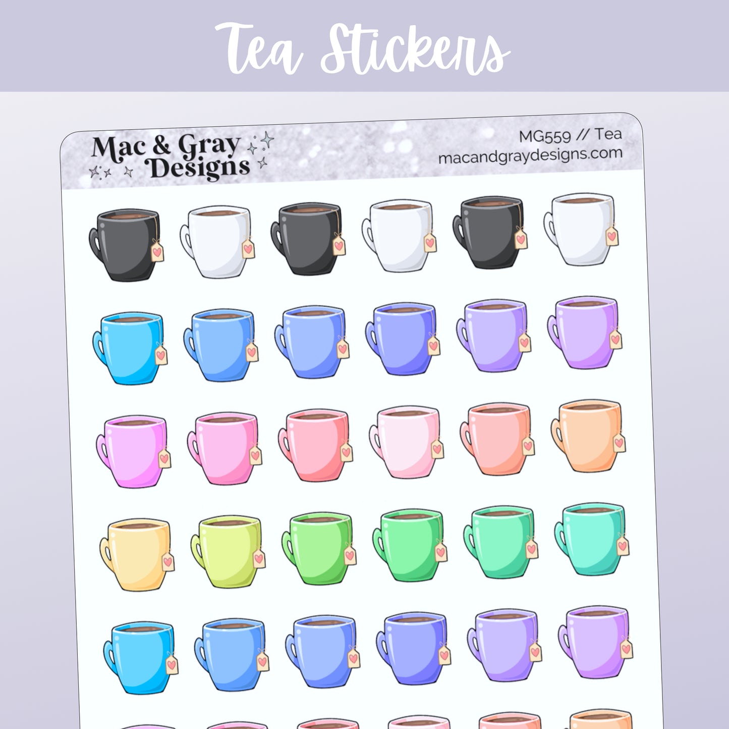 Tea // Rainbow Functional Stickers