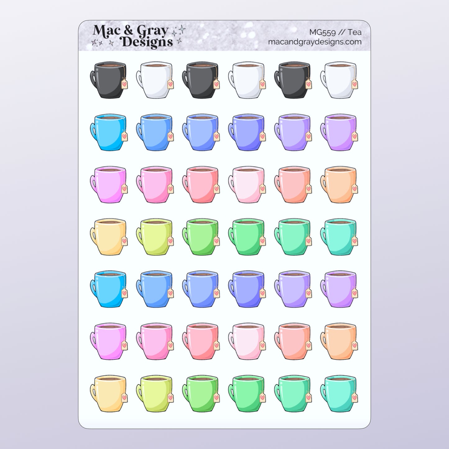 Tea // Rainbow Functional Stickers