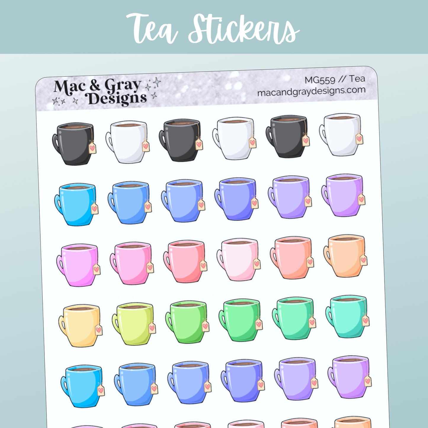 Tea // Rainbow Functional Stickers