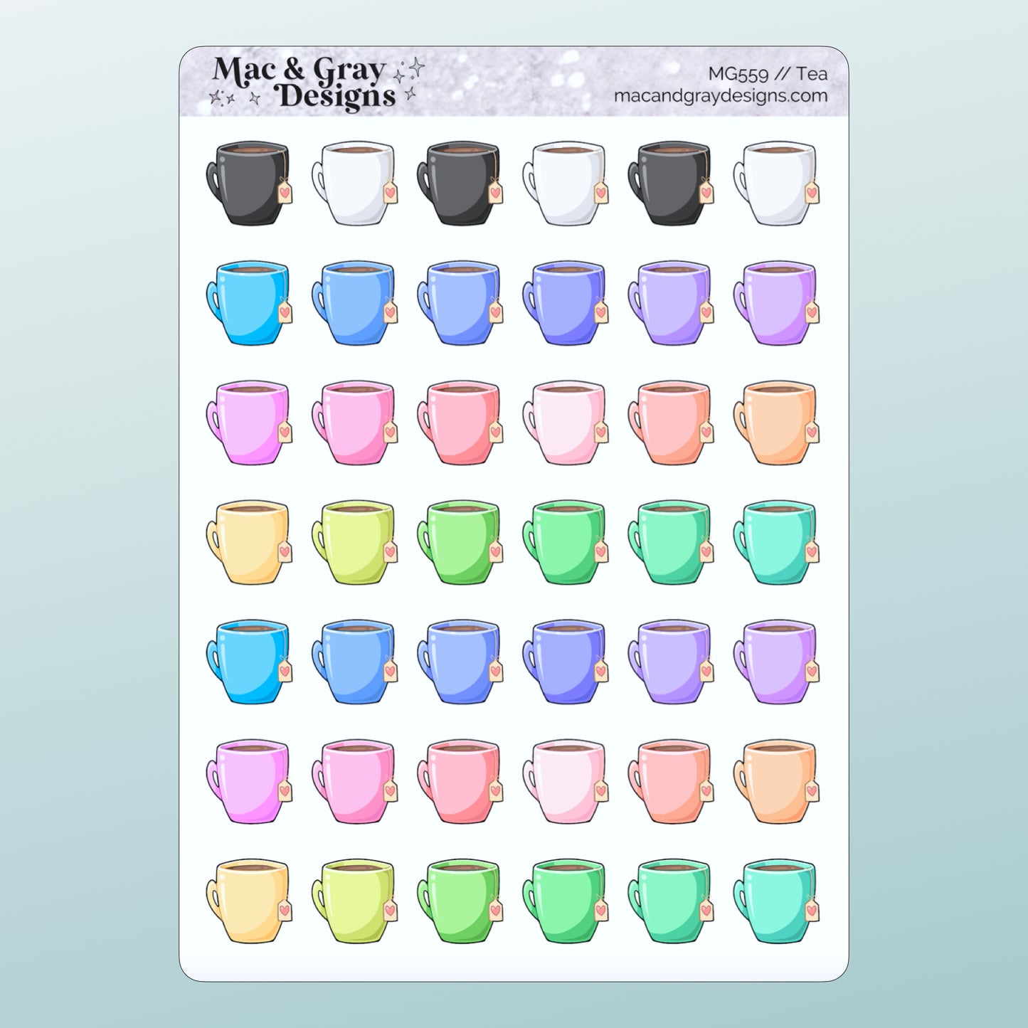 Tea // Rainbow Functional Stickers