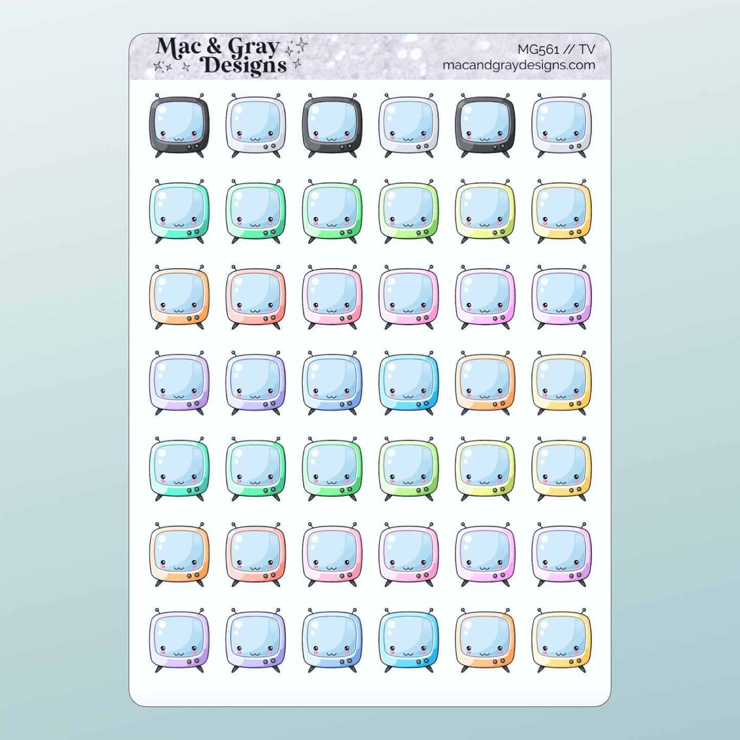 TV // Rainbow Functional Stickers for Planners & Journals – macandgraydesigns tv-rainbow-functional-stickers-for-planners-journals-macandgraydesigns