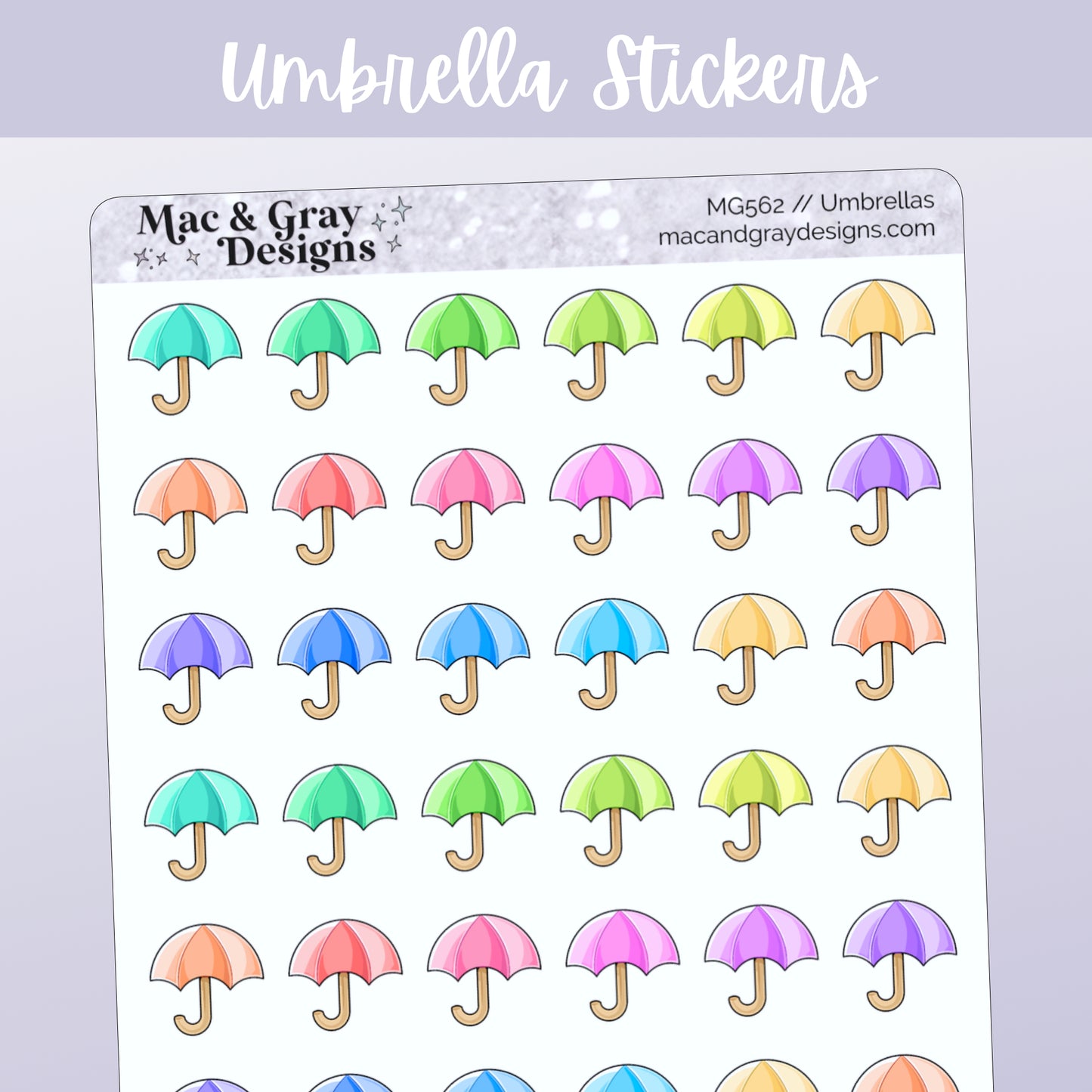 Umbrellas // Rainbow Functional Stickers