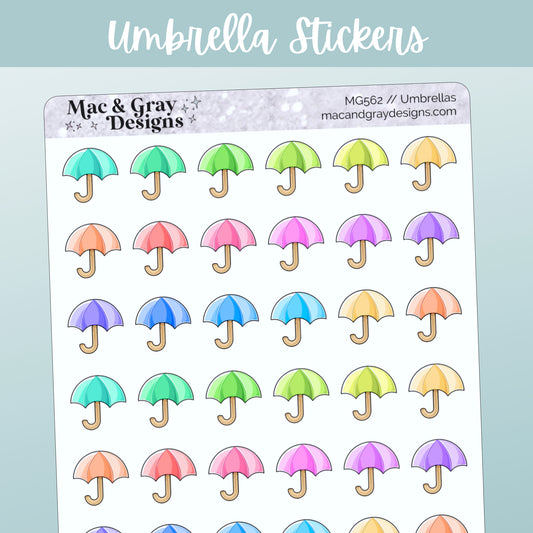 Umbrellas // Rainbow Functional Stickers