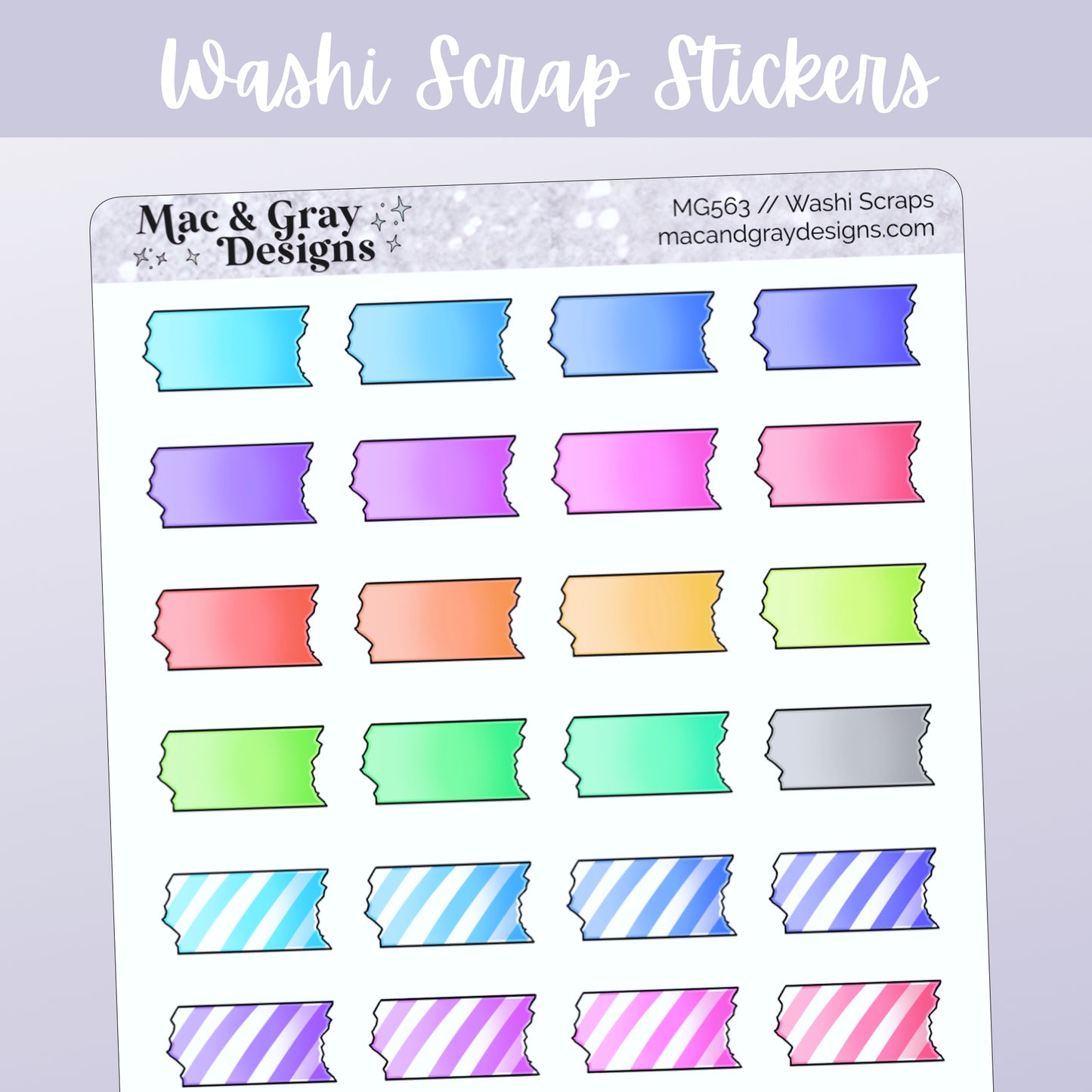 Washi Scraps // Rainbow Functional Stickers