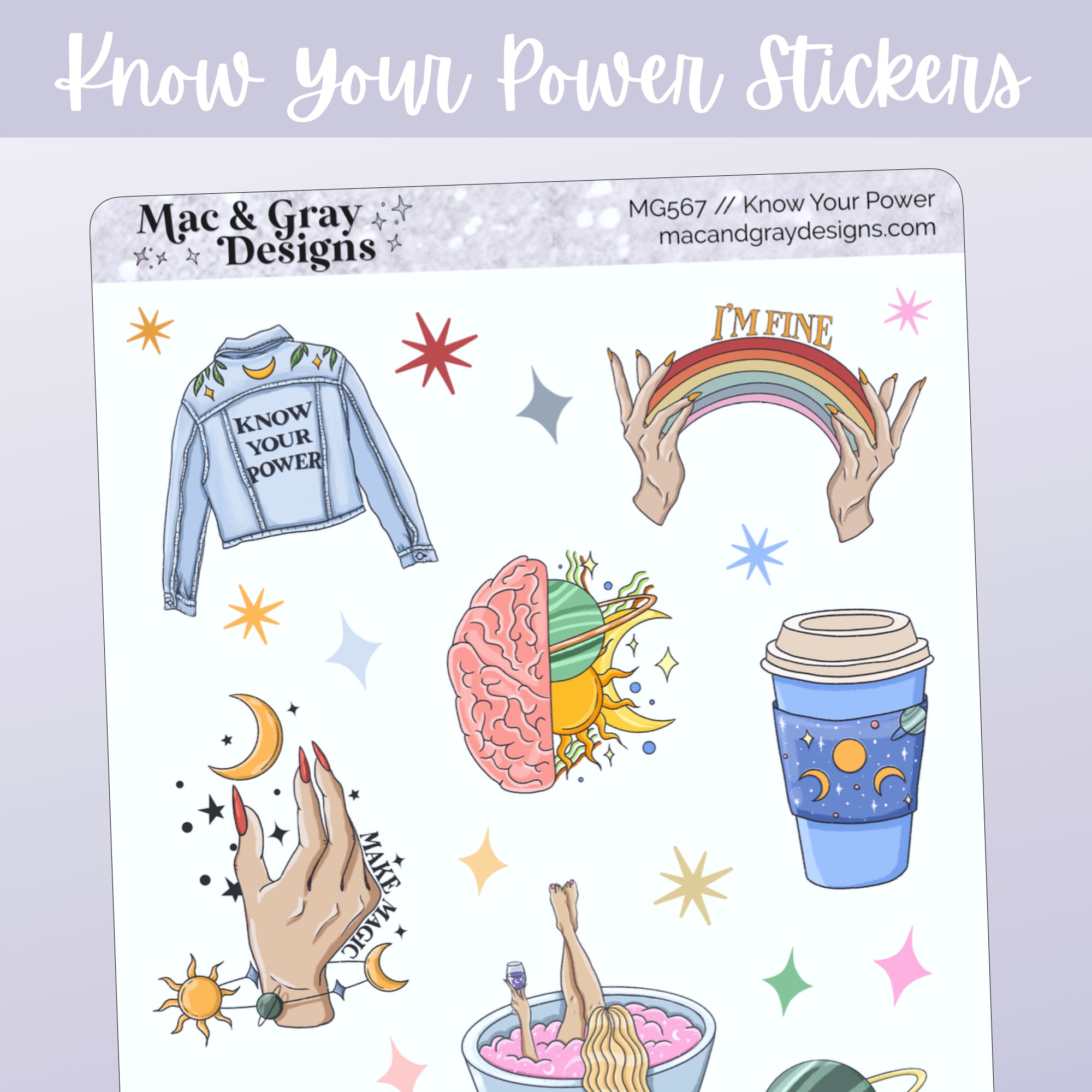Know Your Power // Deco Functional Stickers for Planners & Journals ...