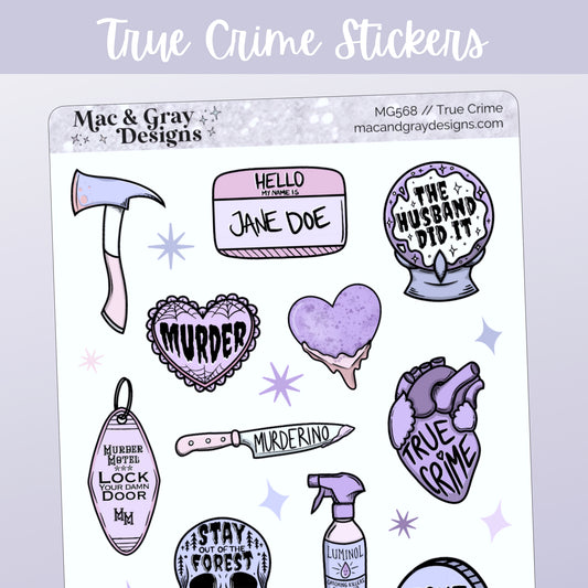 True Crime // Deco & Journalling Stickers