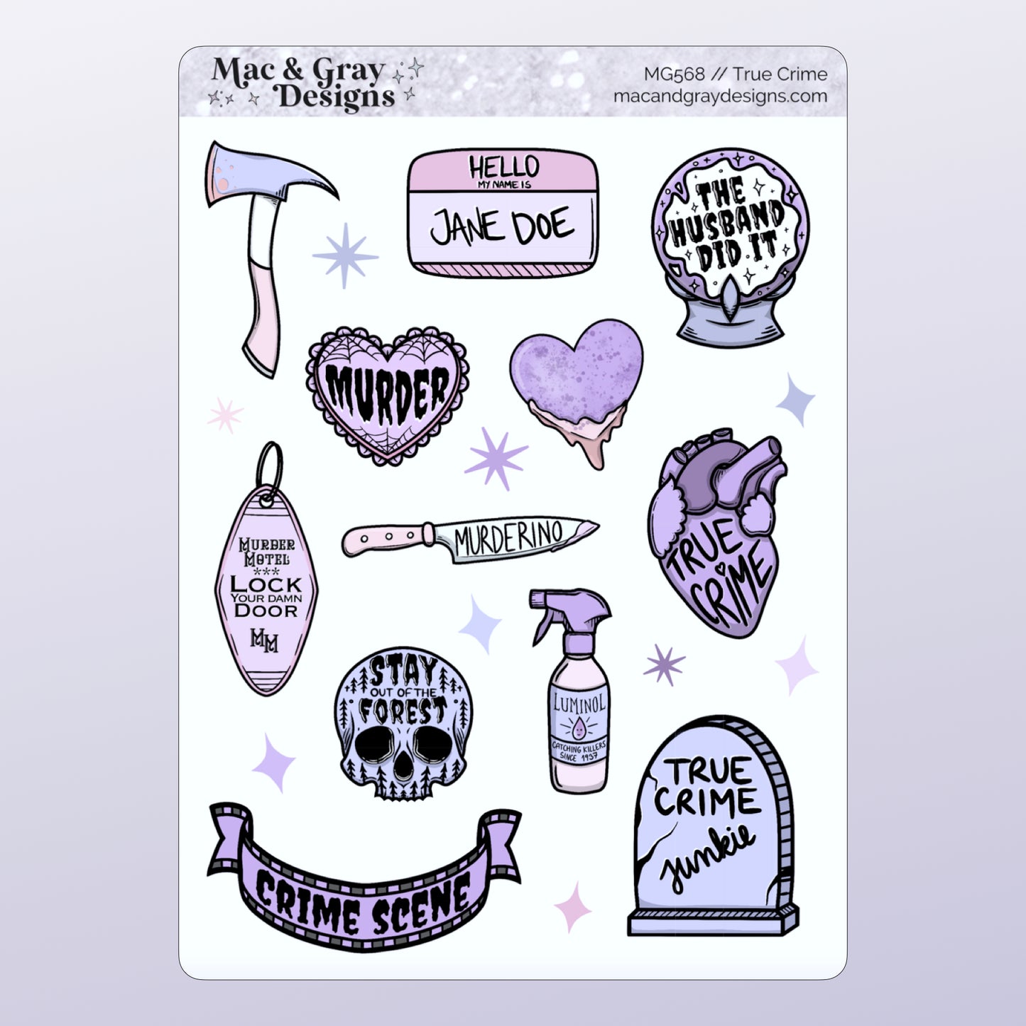 True Crime // Deco & Journalling Stickers