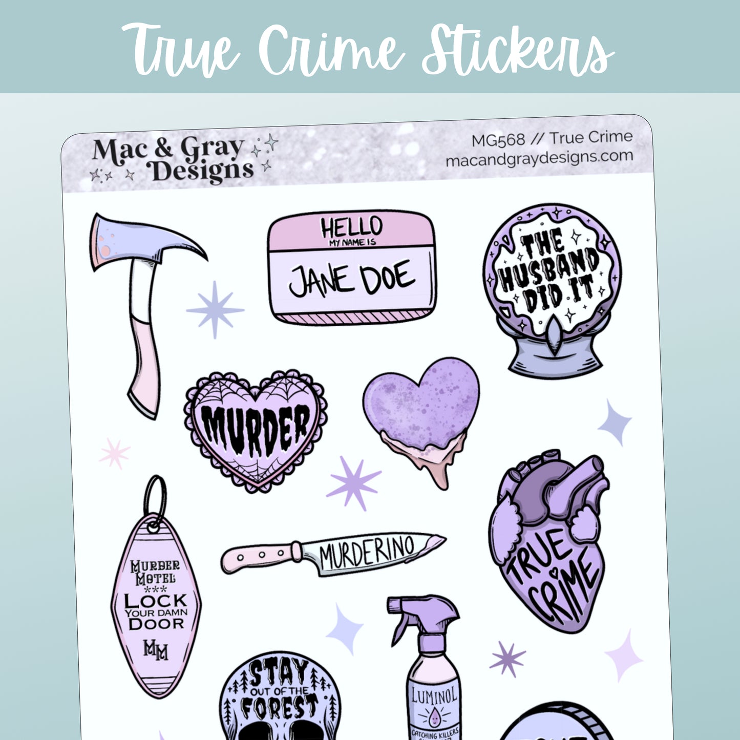 True Crime // Deco & Journalling Stickers